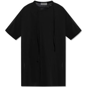 Y-3, Katoenen T-shirt Zwart, Heren, Maat:L