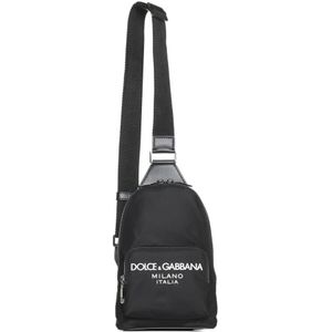 Dolce & Gabbana, Tassen, Heren, Zwart, ONE Size, Zwarte Tassen met Logo