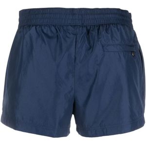 Dolce & Gabbana, Badkleding, Heren, Blauw, M, Logo-Plaque Zwemshorts