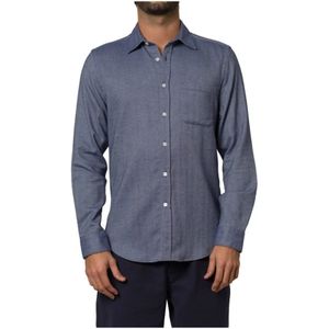 Portuguese Flannel, Overhemden, Heren, Blauw, S, Katoen, Espiga Overhemd - 100% Katoen, Corozo Knopen