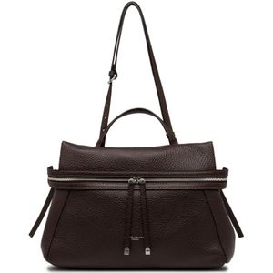 Gianni Chiarini, Tassen, Dames, Bruin, ONE Size, Leer, Maxi Grain Leren Crossbody Tas