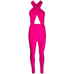 Andamane, Jumpsuits & Playsuits, Dames, Roze, M, Fuchsia Open Rug Jumpsuit