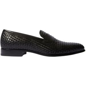 Scarosso, Andrea Loafers - Handgemaakte Italiaanse Penny Loafers Zwart, Heren, Maat:45 EU