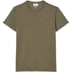 Lacoste, Tops, Heren, Groen, S, Katoen, Bruine T-shirts en Polos