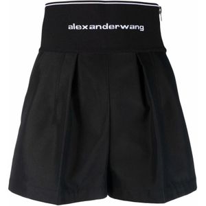 Alexander Wang, Korte broeken, Dames, Zwart, S, Katoen, Zwarte Shorts met Icon Logo