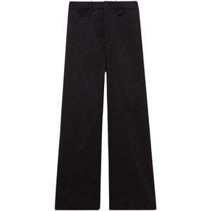 Proenza Schouler, Elastische katoenen twill culotte Aw 23 Zwart, Dames, Maat:2XS