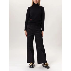 Proenza Schouler, Broeken, Dames, Zwart, M, Katoen, Elastische katoenen twill culotte Aw 23