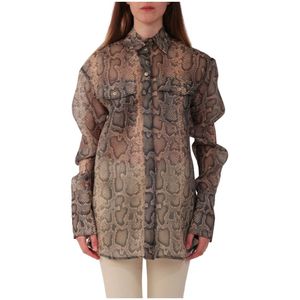 Sportmax, Blouses & Shirts, unisex, Bruin, S, Polyester, Shirts