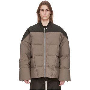 Rick Owens, Zwarte en Bruine Donsjas Grijs, Heren, Maat:L