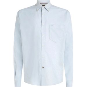 Tommy Hilfiger, Overhemden, Heren, Blauw, XL, Katoen, Oversize Oxford Overhemd