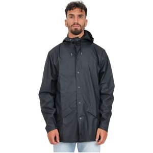 Rains, Jassen, Heren, Zwart, S, Polyester, Zwarte Windbreaker Jas voor Mannen