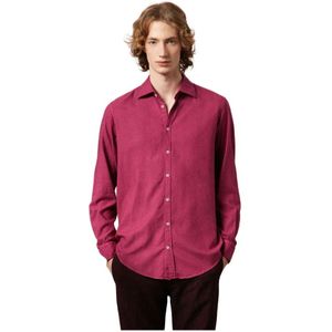 Massimo Alba, Genova Klassiek Overhemd Roze, Heren, Maat:L