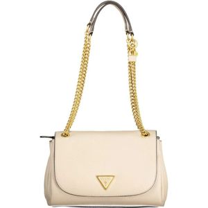 Guess, Tassen, Dames, Beige, ONE Size, Beige Handtas met Kettingriem