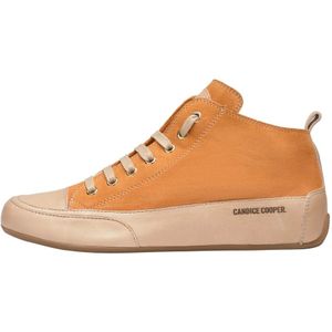 Candice Cooper, Schoenen, Dames, Oranje, 37 EU, Leer, Buffed leather and suede ankle sneakers MID S