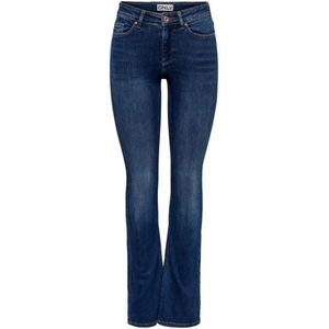 Only, Jeans, Dames, Blauw, M L34, Katoen, Flared Jeans