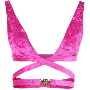 Versace, Tops, Dames, Roze, L, Chenille Triangel Bikini Top