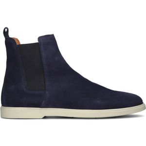 Stefano Lauran, Schoenen, Heren, Blauw, 41 EU, Suède, Blauwe Suède Chelsea Boots