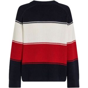 Tommy Hilfiger, Truien, Dames, Veelkleurig, M, Katoen, Dames Cardigan Sweater