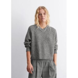 Marc O'Polo, Truien, Dames, Grijs, 2Xl, Wol, Cropped sweater