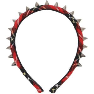 Alessandra Rich, Tartan Spike Haarband Rood, Dames, Maat:ONE Size