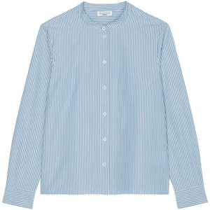 Marc O'Polo, Gestreepte blouse met plooidetail normaal Blauw, Dames, Maat:S