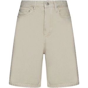 Studio Nicholson, Korte broeken, Dames, Beige, S, Denim, Denim 5 Pocket Shorts