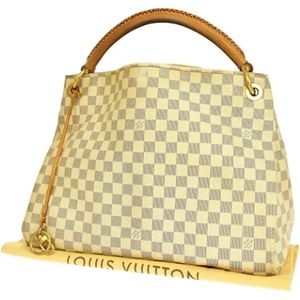 Louis Vuitton Vintage, Pre-owned, Dames, Beige, ONE Size, Leer, Pre-owned Fabric handbags
