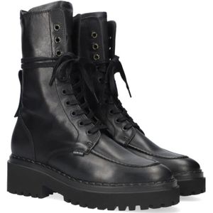 Nubikk, Schoenen, Dames, Zwart, 36 EU, Leer, Zwarte Leren Veterlaarzen