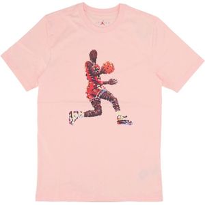 Jordan, Tops, Heren, Roze, L, Katoen, Legende Heren Tee Roze/Wit