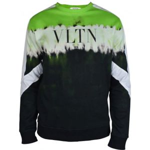 Valentino Garavani, Sweatshirts & Hoodies, Heren, Veelkleurig, L, Katoen, Zwarte Tie and Die Trui