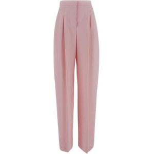 Alexander McQueen, Broeken, Dames, Roze, S, Wol, Tapered Wol Broek