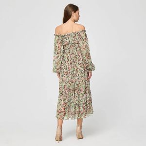 Sabina Musayev, Kleedjes, Dames, Veelkleurig, S, Polyester, Gebloemde Midi Jurk