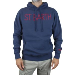 MC2 Saint Barth, Navyblauwe hoodie Blauw, Heren, Maat:L