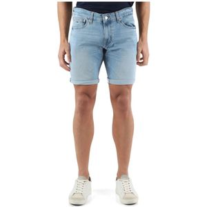 Tommy Jeans, Korte broeken, Heren, Blauw, W32, Denim, Vintage Denim Five-Pocket Scanton Shorts