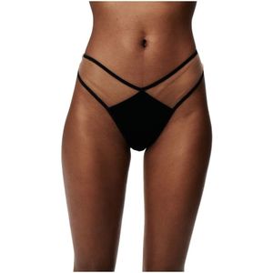 Undress Code, Ondergoed, Dames, Zwart, M, Katoen, Mesh V-Cut Thong