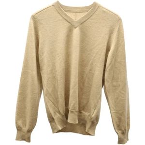 Maison Margiela Pre-owned, Pre-owned, Dames, Beige, L, Wol, Pre-owned Wool tops