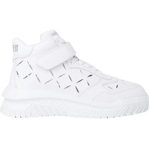 Versace, Geperforeerde Leren Sneakers Wit, Heren, Maat:46 EU