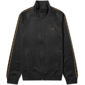 Fred Perry, Jassen, Heren, Zwart, S, Katoen, Contrast Taped Track Jacket