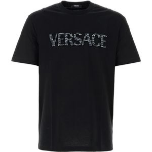 Versace, Tops, Heren, Zwart, S, Kliek T-Shirt