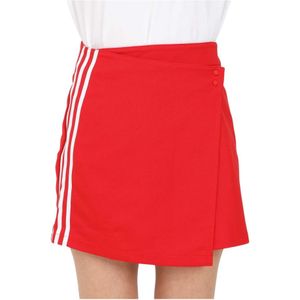 Adidas Originals, Adicolor Classics 3-Stripes Rode Damesrok Rood, Dames, Maat:M