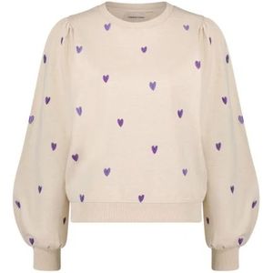 Fabienne Chapot, Sweatshirts & Hoodies, Dames, Beige, XL, Trui met geborduurd hart