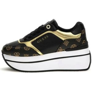 Guess, Schoenen, Dames, Zwart, 37 EU, Leer, Dames Camrio Platform Sneakers