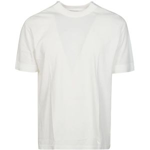 Paolo Pecora, Tops, Heren, Wit, XL, Dubbele Kraag T-Shirt