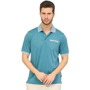 Bugatti, Tops, Heren, Blauw, XL, Katoen, Heren Polo Shirt met Borstzak