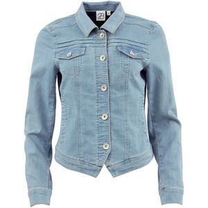 2-Biz, Jassen, Dames, Blauw, L, Denim, Anne Light Denim Jas - Stijlvol en Warm