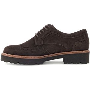 Gabor, Schoenen, Dames, Bruin, 38 1/2 EU, Leer, Bruin Fluweel Derby Schoenen