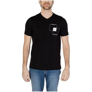 Armani Exchange, Tops, Heren, Zwart, S, Katoen, T-Shirts