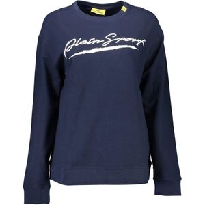 Plein Sport, Sweatshirts & Hoodies, Dames, Blauw, S, Katoen, Blauw Logo Sweatshirt Casual Luxe