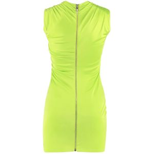 Versace, Kleedjes, Dames, Groen, S, Gedrapeerde Viscose Jurk