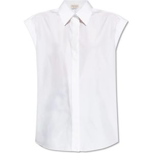 Alexander McQueen, Blouses & Shirts, Dames, Wit, S, Katoen, Katoenen shirt